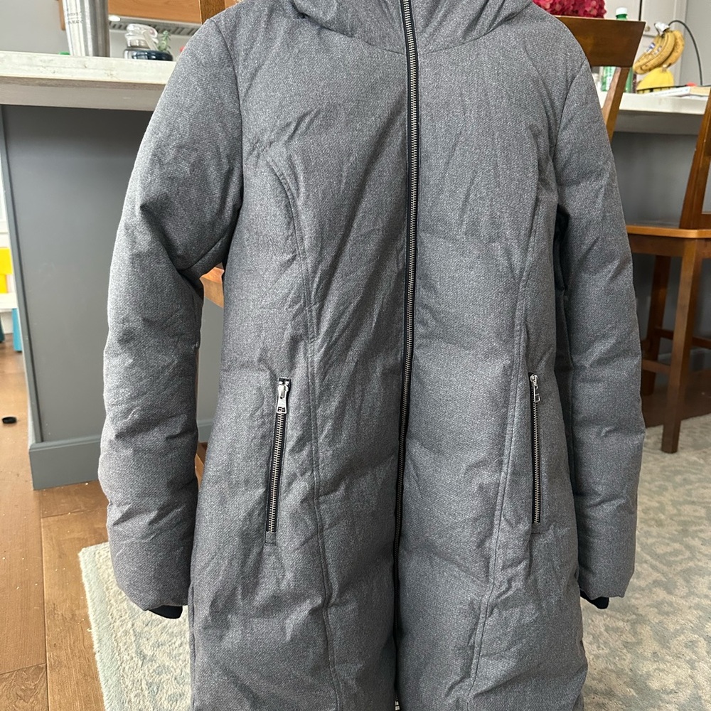 Soia & Kyo Long Down Coat with Real Coyote Fur Hood – Size L (Fits M)